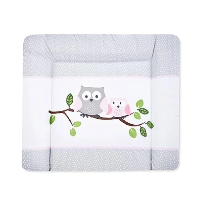 Image de Julius Zöllner® Softy Matelas à langer, souple, 75 x cm, pour table imperméable, fabriqué en Allemagne, certifié Oeko Tex Standard 100, motif chouettes roses