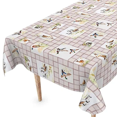 Image de nappe en toile cirée, lavable, bord coupé, motif chasse, 200 x 140 cm, de jardin