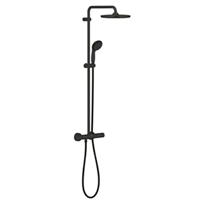 Image de GROHE Vitalio Start System 250 Colonne de douche avec Mitigeur Thermostatique, Economie d&#039;Eau, Noir mat, 266772430, Import Allemagne