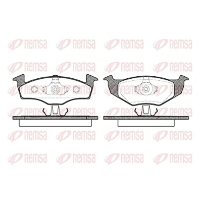 Image de REMSA 0609.10 Jeu de plaquettes frein Essieu avant avec feuille collante accessoires, ressort VOLKSWAGEN: Polo IV 3/5 portes