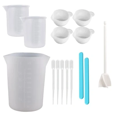 Image de DECUIOCC Doseur en Résine Époxy Kit Complet pour Débutant de avec Verres Doseurs Cuisine Idéal Mélangeur et Verre Mesure