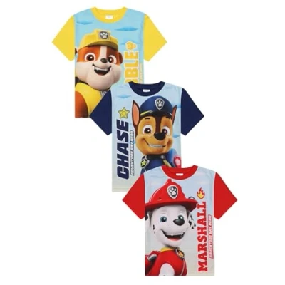 Image de Paw Patrol Lot de 3 t shirts pour enfants Chase Marshall Rubble, Multicolore, 5 6 ans