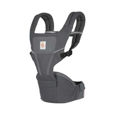 Image de porte bébé Ergobaby Alta Hip Seat avec siège de hanche pour bébés et jeunes enfants à partir 4 mois (5,5 kg 20,4 kg), en Mesh SoftFlex, Graphite Grey