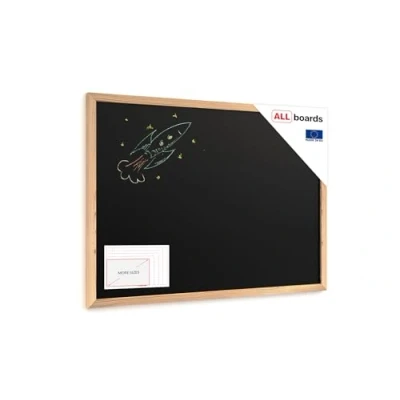 Image de ALLboards Tableau noir à craie 70x50 cm avec cadre en bois ECO