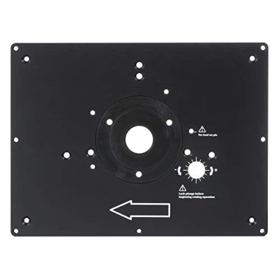 Image de Trend Plaque d&#039;insertion de table toupie, alliage d&#039;aluminium, compatibilité utilisateur, trous pré percés, ajustement personnalisable, RTI/PLATE/A