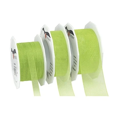 Image de PRÄSENT C.E. Pattberg Ruban en Organza Vert Gazon 10 mm x 25 m