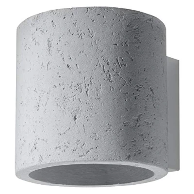 Image de SOLLUX lighting Orbis Applique murale encastrable Design moderne, style industriel, forme cylindrique, en béton, 1 x ampoule G9 remplaçable Gris, 10x12x10cm