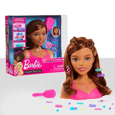 Image de Barbie Just Play JPL62570 Small STYLINGHEAD BRAUNES Cheveux Multicolore