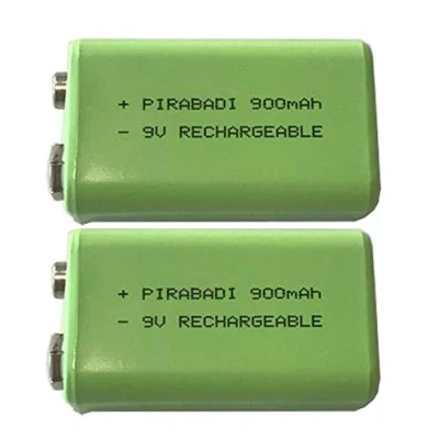 Image de Pack 2 Pile 9V Rechargeable 900mAh 6LR61 6F22 NI MH NIMH ACCU Batterie Grande CAPACITÉ Haute QUALITÉ TÉLÉCOMMANDE Robot Jouet Lampe MP3 MP4 ETC... (900mAh)