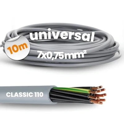 Image de Lapp 1119107 Ölflex Classic 110 Câble de commande en PVC 7 x 0,75 mm² avec conducteur protection vert et jaune 7G0,75 I gainé fils