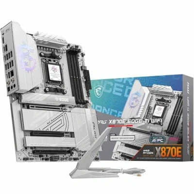 Image de MSI MPG X870E Edge TI WiFi Carte mère ATX pour processeurs AMD Ryzen 9000/8000 / 7000, AM5 VRM SPS 80A, DDR5 Memory Boost (8400+ MT/s OC), PCIe 5.0 x16, M.2 Gen5, Wi FI 7, 5G LAN