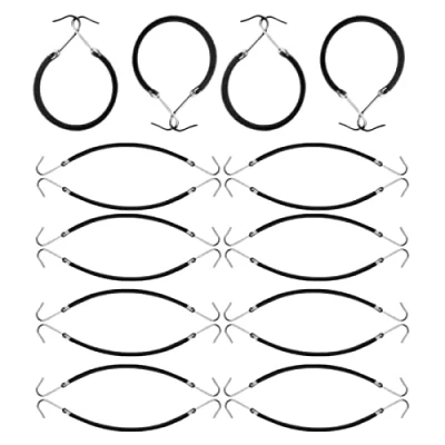 Image de 20 Pièces Crochets à Queue de Cheval Bandes Élastiques en Caoutchouc Cheveux Crochet Bande Élastique pour Coiffure Femme