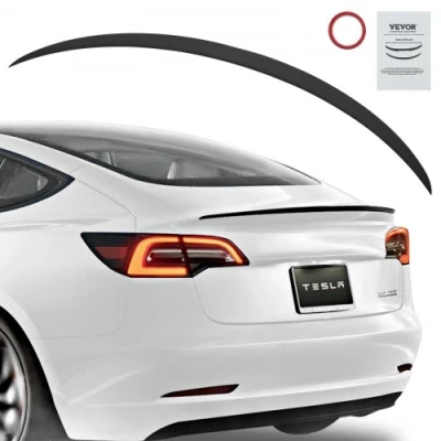 Image de VEVOR Aileron d&#039;aile de style GT, 1200 mm, becquets arrière, compatible avec Tesla Model Y, matériau ABS haute résistance, peinture cuisson, spoilers arrière voiture, course automobile, noir mat