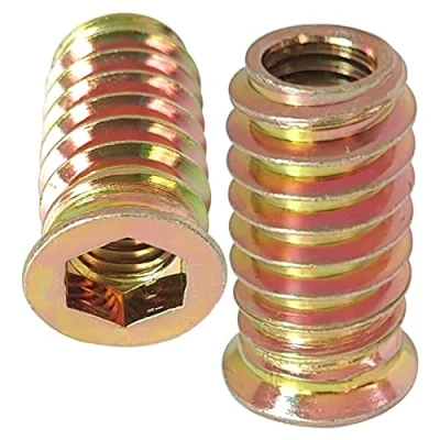 Image de 50 pièces Insert Fileté Bois M6 M8 avec douille hexagonale pour insérer l&#039;écrou de meubles