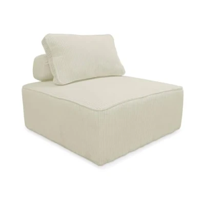 Image de sweeek Chauffeuse pour canapé modulable Velours côtelé Vert avec Un Coussin