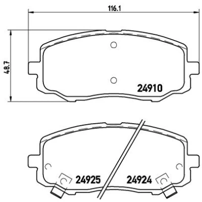 Image de BREMBO P 30 045 Jeu de plaquettes frein avec indicateur d&#039;usure tôle anti bruit accessoires HYUNDAI: i20 I 3/5 portes, II portes
