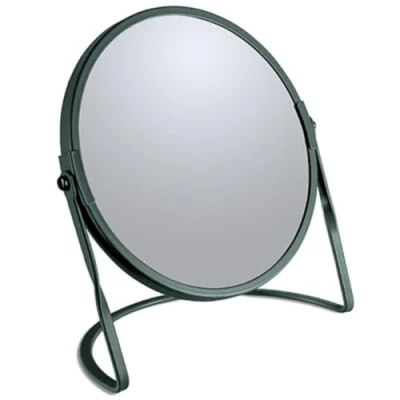 Image de Spirella Miroir de Maquillage à Poser beauté cosmétiques Double Face courtoisie pivotant „Akira“ grossissement x5 Vert foncé Mat