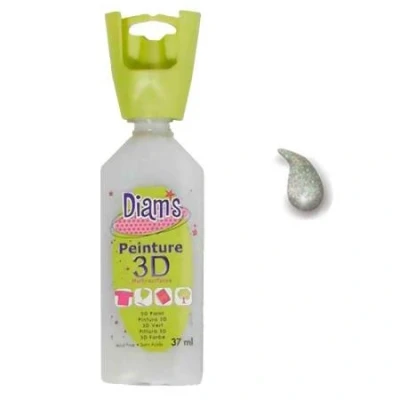 Image de Diam&#039;s Peintures 3D Peinture Tous Supports, Argent holographique, 37 ml