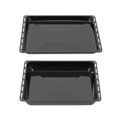 Image de ICQN 465 x 370 30 et 60 mm Compatible avec Bosch Neff Constructa Lot de 2 plaques à graisse émaillées pour four Anti rayures sans rouille 46,5 37 3 6 cm
