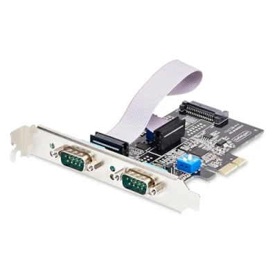 Image de StarTech.com Carte Série PCI Express à 2 Ports Adaptateur/Carte PCIe vers RS232/RS422/RS485 (DB9), Support Bas Profil Inclus, UART 16C1050, TAA Protection ESD (2S232422485 PC CARD)