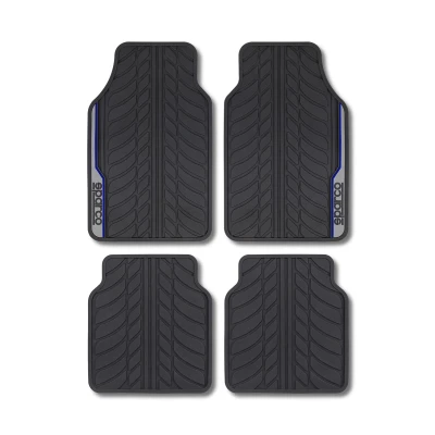 Image de SPARCO F507 SPCF507BL Ensemble de tapis sol PVC avant et arrière noir, Bleu