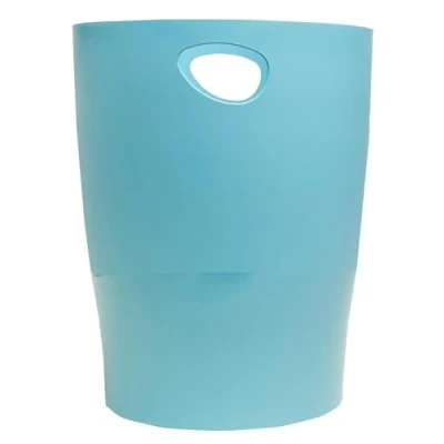 Image de EXACOMPTA Réf. 45391D Carton de 8 Corbeilles à Papier avec Poignées ECOBIN Pop N&#039;Co Grande Capacité 15 Litres Dimensions 26,3 x 33,5 cm pour Bureau ou Maison Cyan