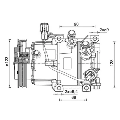 Image de MAHLE ORIGINAL ACP 1465 000P Compresseur De Climatisation 6VS12e 12 PAG 46 YF 1234yf, R 134a HYUNDAI: i20 II 3/5 portes
