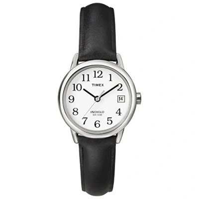 Image de Timex Femme T2H331 Heritage Easy Reader Quartz Analogique Montre Blanc Noir Cuir