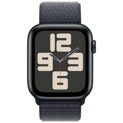Image de Apple Watch SE (2. Generation) GPS + Cellular 44 mm Smartwatch mit Aluminiumgehäuse in Mitternacht und Sport Loop Tinte (One Size). Fitness Schlaftracker, Unfallerkennung, CO₂ Neutral