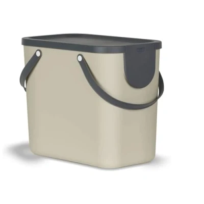 Image de Rotho Albula Système de séparation des déchets 25l pour la cuisine, Plastique (PP) sans BPA, brun/anthracite, (40.0 x 23.5 34.0 cm)