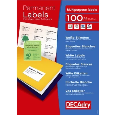 Image de Apli DECAdry Boîte de 2100 Etiquettes multi usage 70 x 42,4 Blanc