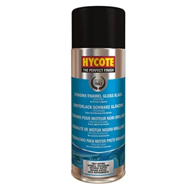 Image de Hycote Peinture émaillée pour Moteur à séchage Rapide, Noir Brillant, 400 ML