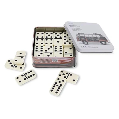Image de BRISA VW Collection Ensemble de Dominos Volkswagen dans Une boîte en métal avec Motif Combi T1 (Dashboard/Domino/28 pièces/Multicolore)