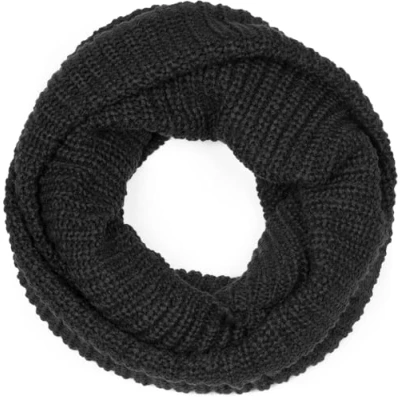 Image de styleBREAKER Écharpe en tricot fin unisexe, écharpe tube unie, à côtes, 01018112, couleur:Noir