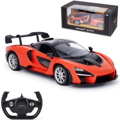 Image de Voiture télécommandée McLaren Senna 1:14, radiocommandée avec portes ouvrantes, jouet de course orange