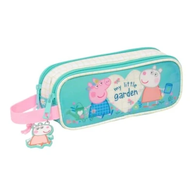 Image de Trousse Double Enfant SAFTA Peppa Pig Pretty Flowers Rose, Violet, Vert Confortable et Polyvalente
