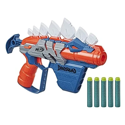 Image de Nerf DinoSquad, blaster Stego smash, 5 fléchettes Elite, design de stégosaure, à partir 8 ans