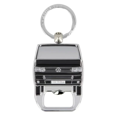 Image de BRISA VW Collection porteclés anneau Volkswagen avec accessoire et ouvrebouteille au design du Combi T5 (Face Combi/Noir)