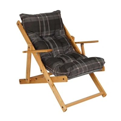Image de HARMONY fauteuil de jardin en bois inclinable 3 positions GRIS PIO