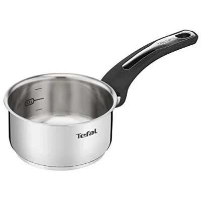 Image de Tefal Emotion Casserole 14 cm inox, Garantie 10 ans, Base épaisse pour une diffusion de chaleur homogène, Design élégant, Poignée robuste, Induction E3012704, Métallique