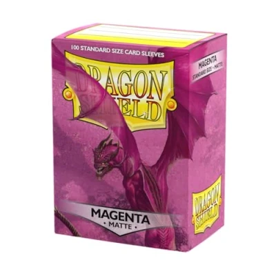 Image de Arcane Tinmen ART11026 Dragon Shield Standard Sleeves Nein Matte Size 100pk Magenta, Multicoloured, 100 Count