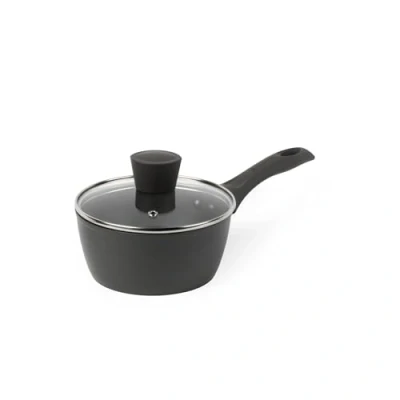 Image de Salter BW11042EU7 Casserole Antiadhésive avec Couvercle en Verre Trempé, 16cm, Design Cosmos, Revêtement Antiadhésif Durable, Sans PFOA, Compatible Plaques à Induction, Facile Nettoyer, Gris/Noir