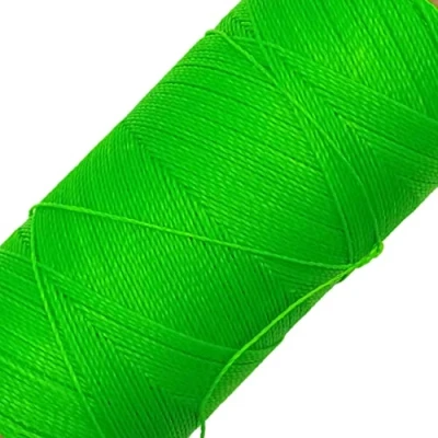 Image de LINHASITA Bobine de Fil ciré 100 g/360 m Épaisseur 0,5 mm Polyester pour macramé 30 Couleurs Vert Fluo