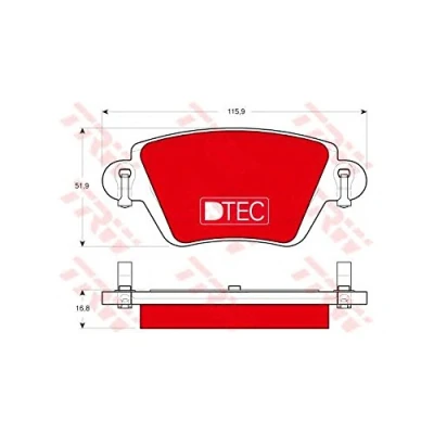 Image de TRW DTEC COTEC GDB1525DTE Jeu de plaquettes frein avec indicateur d&#039;usure vis d&#039;étrier accessoires RENAULT: Kangoo I