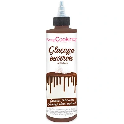Image de SCRAP COOKING Glaçage Marron Prêt à l’Emploi Chocolaté &amp; Séchage Rapide pour Pâtisseries/Éclairs/Gâteaux/Biscuits/Desserts/Dripcake Cake Design 4704 130 g