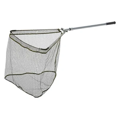 Image de Cormoran Épuisette Ultra Strong, Longueur 240 centimètres, Taille 70x70 Filet Pliable en Polyester avec Revêtement Caoutchouc, Manche Télescopique, 2 éléments, Modèle 6247, 62 47242