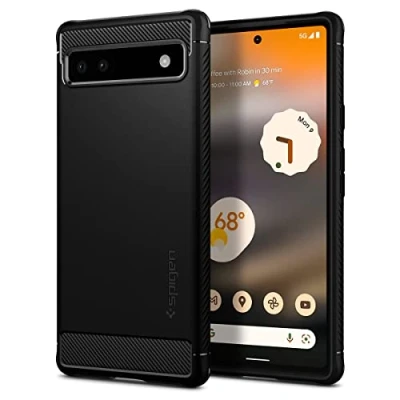 Image de Spigen Rugged Armor Coque Compatible avec Pixel 6a Noir Mat