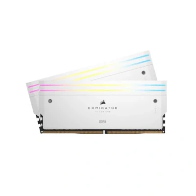 Image de CORSAIR Dominator Titanium RGB DDR5 RAM 96GB (2x48GB) 6400MHz CL32 Intel XMP Mémoire Informatique Compatible iCUE Blanc (CMP96GX5M2B6400C32W)