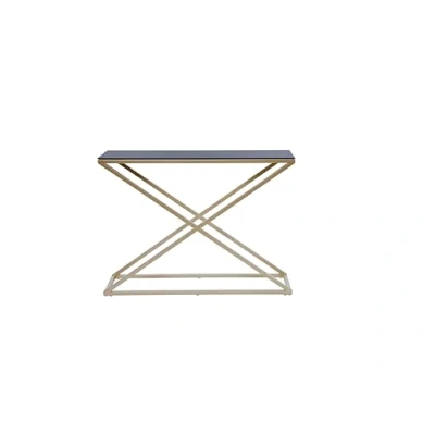 Image de Jahnke Xtra Console, Bois d&#039;ingénierie Métal, Verre Noir/doré, Taille Unique