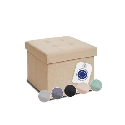 Image de Blumtal Banc de Rangement Chambre 41x31x31 cm Pouf rectangulaire canapé Tabouret Salon Beige